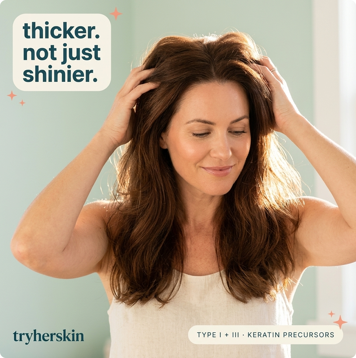 2. YOUR HAIR GETS THICKER, NOT JUST SHINIER